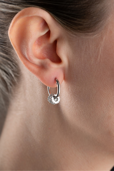 Silvano Jewelry 925 Ayar Gümüş Halka Figürlü Küpe