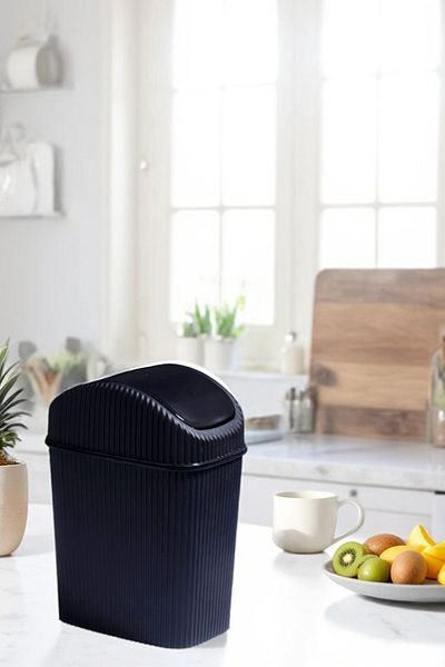 Home Covered Bathroom and Kitchen Countertop Trash Can Home Office Trash Can 2.5 Lt
