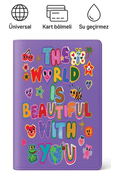 ADACASE Passport Cover Passport Holder Patterned Passport Container Waterproof the World