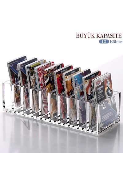 TUVAREKLAM Transparent Plexi Modern Card Wallet Makeup Jewelry Earring Organizer Organizer Table Salon Bed