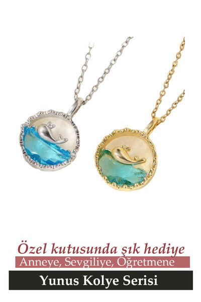 Nehir Trend Ürün Paslanmaz Kararmaz 316L Çelik Yunus Kolye Serisi Altın ve Gümüş