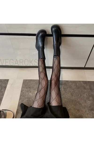 VEGAROKS Лолита шарени черни вносни чорапогащници