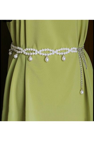 SmY Bag Design Belt with Pearls 70 cm Plus 25 cm Extension Chain