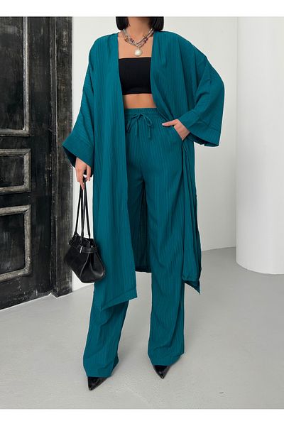alenmoda costum kimono lung și larg