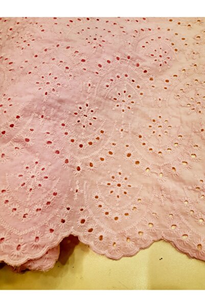 Safir Kumaş Yazlık Giyimlik Elbiselik Uçları Dilim Desenli Pamuk Fisto Kumaş 3 Metre