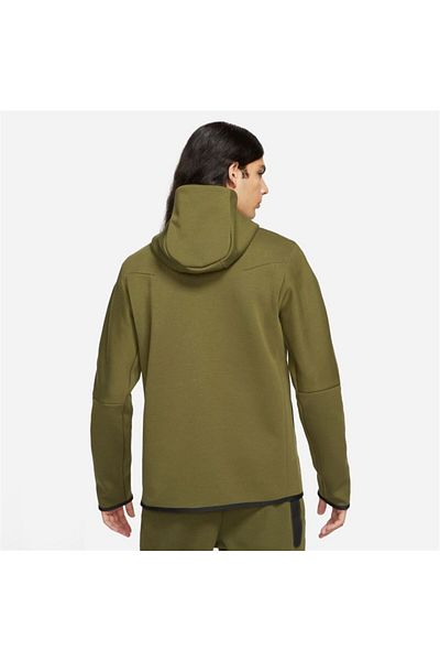 Nike M Nsw Tch Flc Hoodie Fz Wr Men's Green Sweatshirt - Cu4489-326
