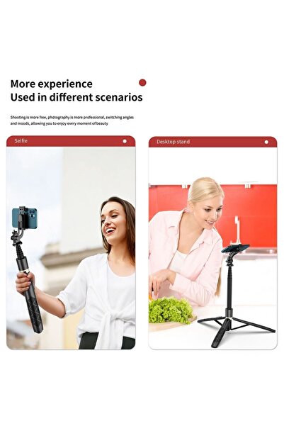Asfal Uzaktan Kumandalı 156 Cm Alüminyum Tripod Ve Selfie Çubuğu Telefon, Kamera, Işık Ve Gopro Uyumlu