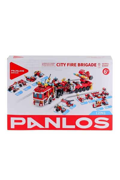 OMZ لعبة بناء للفتيات P633009 من بانلوس، سيارة إطفاء المدينة، مجموعة مكونة من 557 قطعة - فاجون لايف
