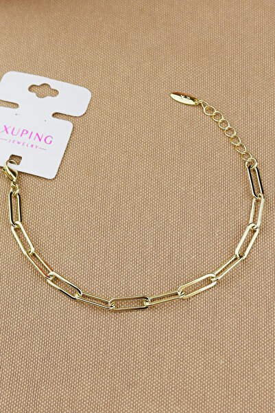 Keyifli Hayaller Xuping Vip Bileklik - Xuping Ataç Zincir Model Sade Zarif Gold Kararmaz Bileklik 17+3cm