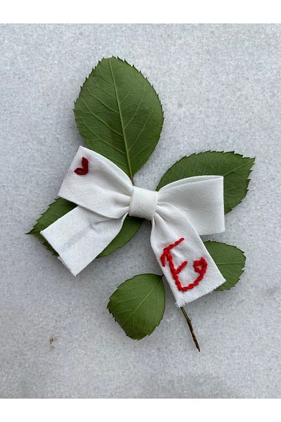 EGOMİ Letter Embroidered Clip Buckle (E) Letter