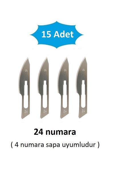 QBR Home Pack of 15 24 Numbers Wooden Sculpture Carving Art Replacement Blade. Pass-Through Type (Compatible with Number 4 Handle)