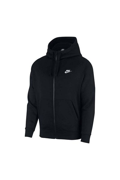 Nike M Nsw Club Hoodie Fz Bb Men's Black Sweatshirt - Bv2645-010