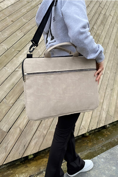 the modawest Κρέμα Macbook Air Pro 13-14-15,6 ιντσών Αντικραδασμική τσάντα φορητού υπολογιστή