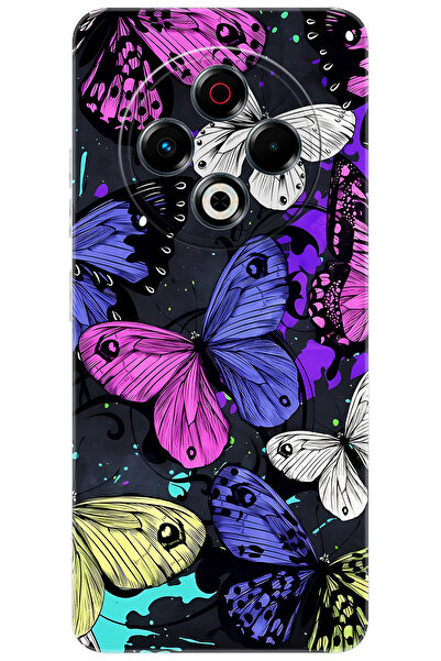 TECNO Spark 30 (KL6) Uyumlu Kılıf Desen Baskılı Silikon Kalp Yapan Kelebek ST...