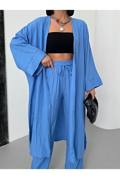 alenmoda Long Loose Kimono Suit