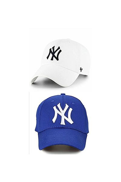 awix Αθλητικό Καπέλο Unisex Σετ 2 Καπέλων NY με ρυθμιζόμενο Velcro στην πλάτη