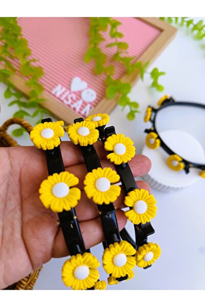 Nisankids Κορώνα λουλουδιών χαμομηλιού με μανταλάκια και κλιπ κορώνας 1 τεμάχιο