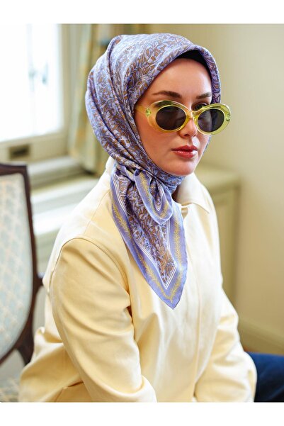 Silk Home وشاح منسوج من الحرير الخالص بنمط أوراق الليلك-11459-40-KVS0696