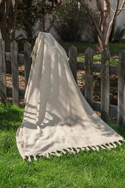 the ramify Coastline Double Sided Curl 100X180 cm Unpainted 100% Organic Cotton Fringed Beach Towel