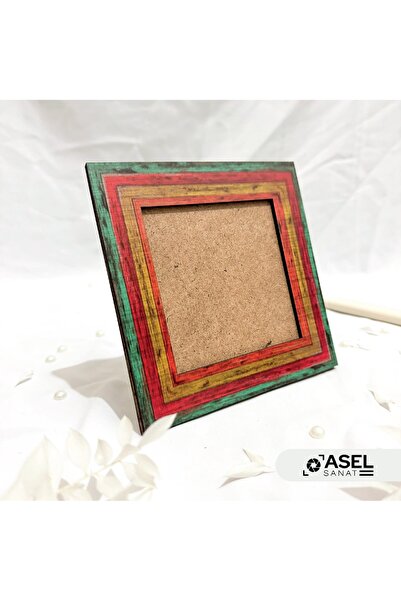 asel sanat 10 BUCĂȚI CADRU PĂTRAT DIN MDF 10X10, CULORI ASORTATE, SET DE piel...