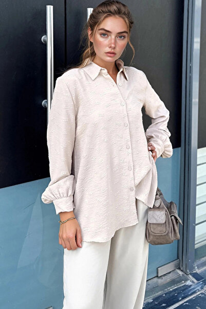 bacc Жіноча сорочка з довгими рукавами Oversize з власним малюнком Bcbsk-25700-3554