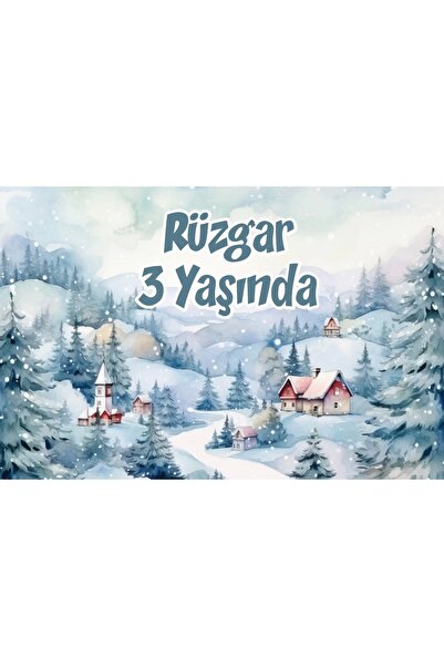 Reysa Tasarım لافتة عيد ميلاد تحت عنوان الشتاء والمنازل مقاس 100×150 سم