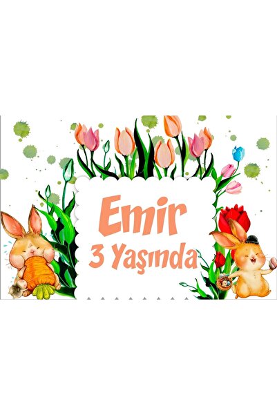 Reysa Tasarım لافتة عيد ميلاد على شكل أرانب -1 100×150 سم