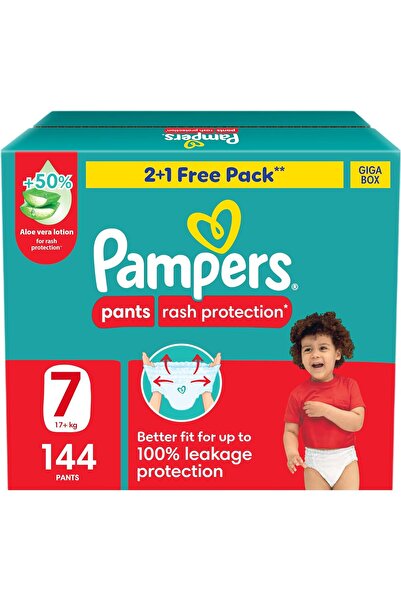 Pampers Pants, Rash Protection, Size 7, 17+ Kg, Giga Box, 144 Count