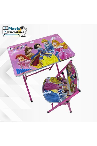 PixelsFurniture Pixel Furniture Kids Study Desk and Chair Set, Multifunctional Ergonomic Student Table, Foldable