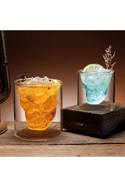 Doom 2 Double Wall Borosilicate Glass Skull Mugs for Hot and Cold Drinks - 150ml