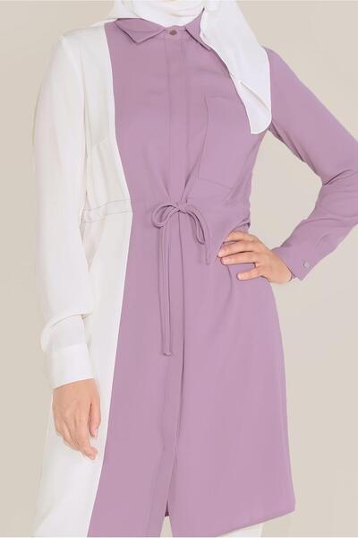 Alvina Cotton Waist with Latch Two Color Tunics 40560
