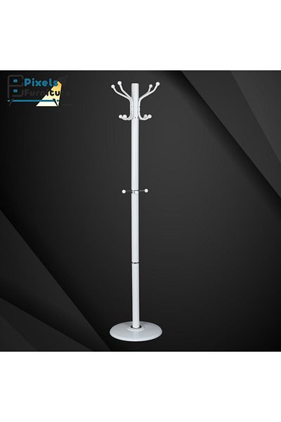 PixelsFurniture Pixel Furniture Modern Design Metal Clothes Hanger, Marble Base with 14 Hooks for Hanging Clothes and Scarves