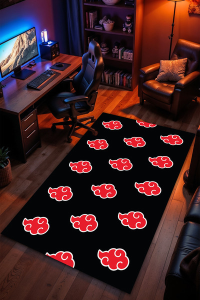 Charmbi Naruto Akatsuki Desenli Kaymaz Taban Makinede Yıkanabilir Gaming Oyun...