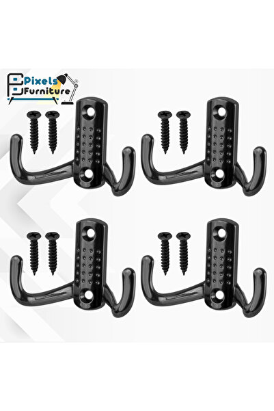 PixelsFurniture مجموعة 4 قطع شماعة ملابس معدنية على الحائط من الكروم من بكسل ...