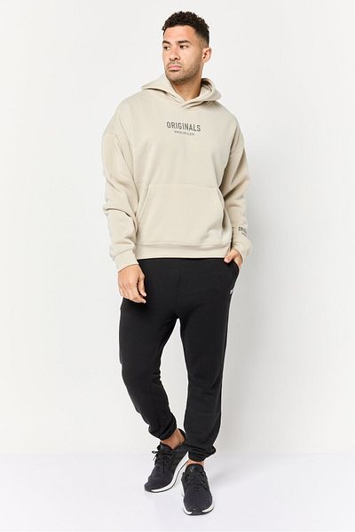 Originals by Brooklyn Cloth Men Brand Logo Long Sleeve Hoodie, Light Grey