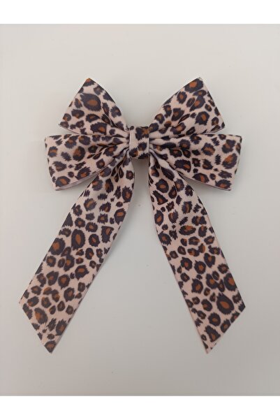 MutluBiDünya Leopar Desenli Kadife Otomatik Klipsli Toka