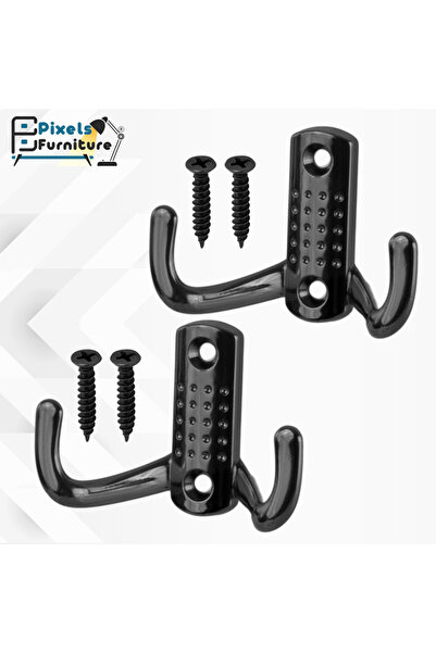 PixelsFurniture مجموعة قطعتين شماعة ملابس معدنية على الحائط من الكروم من بكسل...