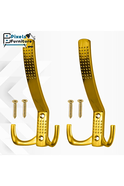 PixelsFurniture Pixel Furniture 2-Piece Chrome Wall Mounted Metal Clothes Han...