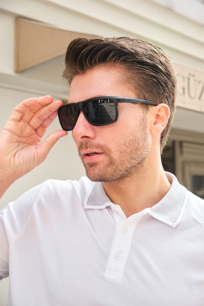 Monvago Mv2140P Polarized Matte Black Men's Sunglasses