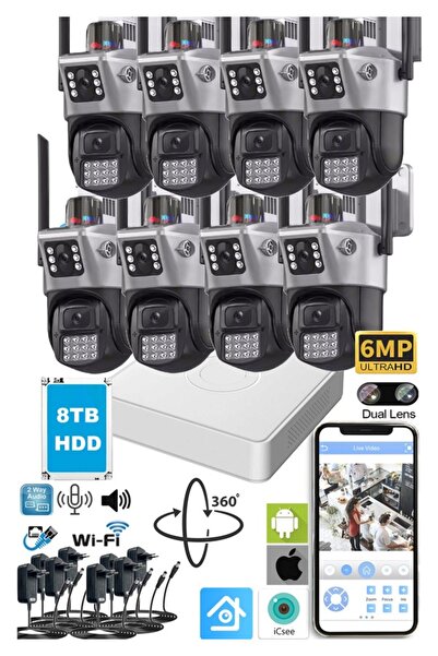 Ventus 8 Kameralı 8TB HDD li Güvenlik Kamera Sistemi Hareketli Kablosuz akıll...