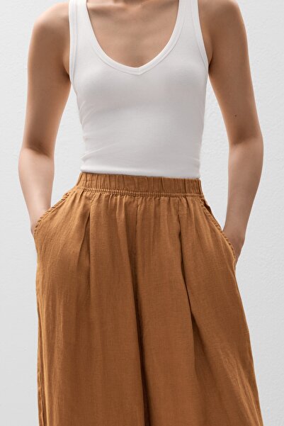 Oysho 100% Linen Crop Balloon Trousers