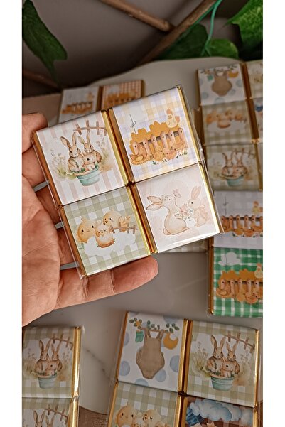 Beyaz Gelincik Tasarım 50 ADET Bebek Çikolatası, Hediyelik Bebek Çikolata, Ba...