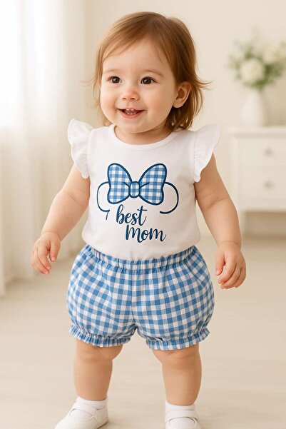 Baby Kız Bebek Şort Mavi