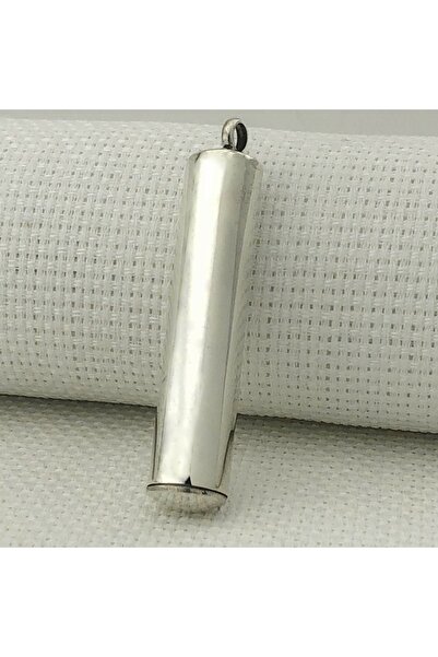 Moda Gümüş 925 Ayar Gümüş Silindir Düz Parlak Cevşen Muska Kabı Kolye Ucu