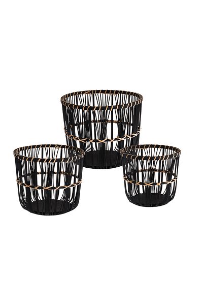 casa rosa 3 Piece Rattan Basket Set