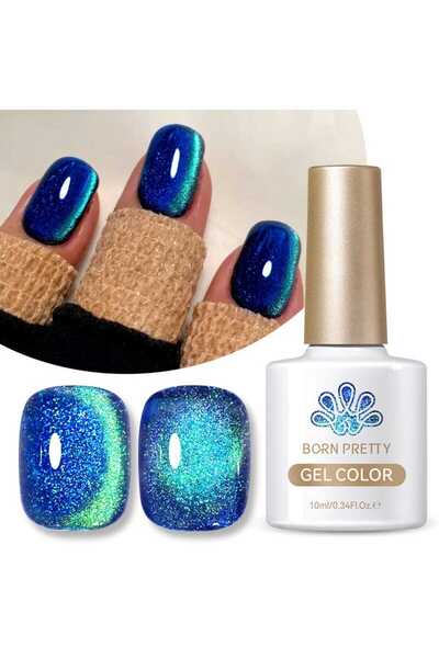 Born Pretty Crystal Cat Magnetic Gel/Kozmik Işıltılı Kedi Gözü Kalıcı Oje/10ml
