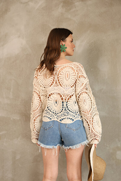 DM DİLAN MODA Women's Crochet Standard Size Bluz