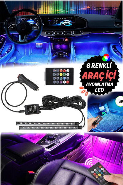 Munico Profesyonel Araba Ayak Altı Tüm Renkler Olan Atmosfer Şerit Lamba Led ...