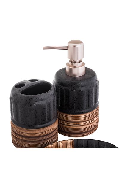casa rosa 4 Piece Marble Patterned Decorative Bathroom Set