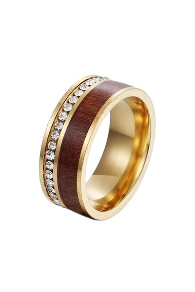 SIC MODA Acacia wood and titanium ring 4024